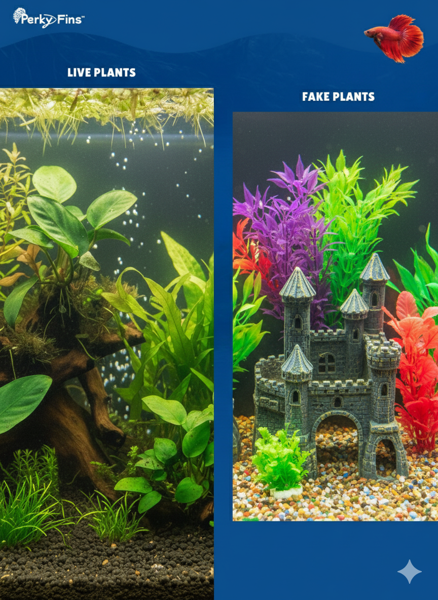 Betta Bliss or Frustration? Choosing Live or Fake Plants for Your Bett   Perky Fins