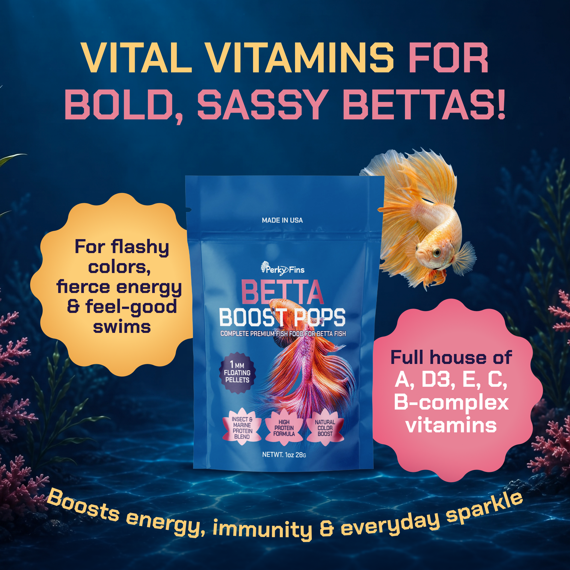 Perky Fins® Betta Boost Pops