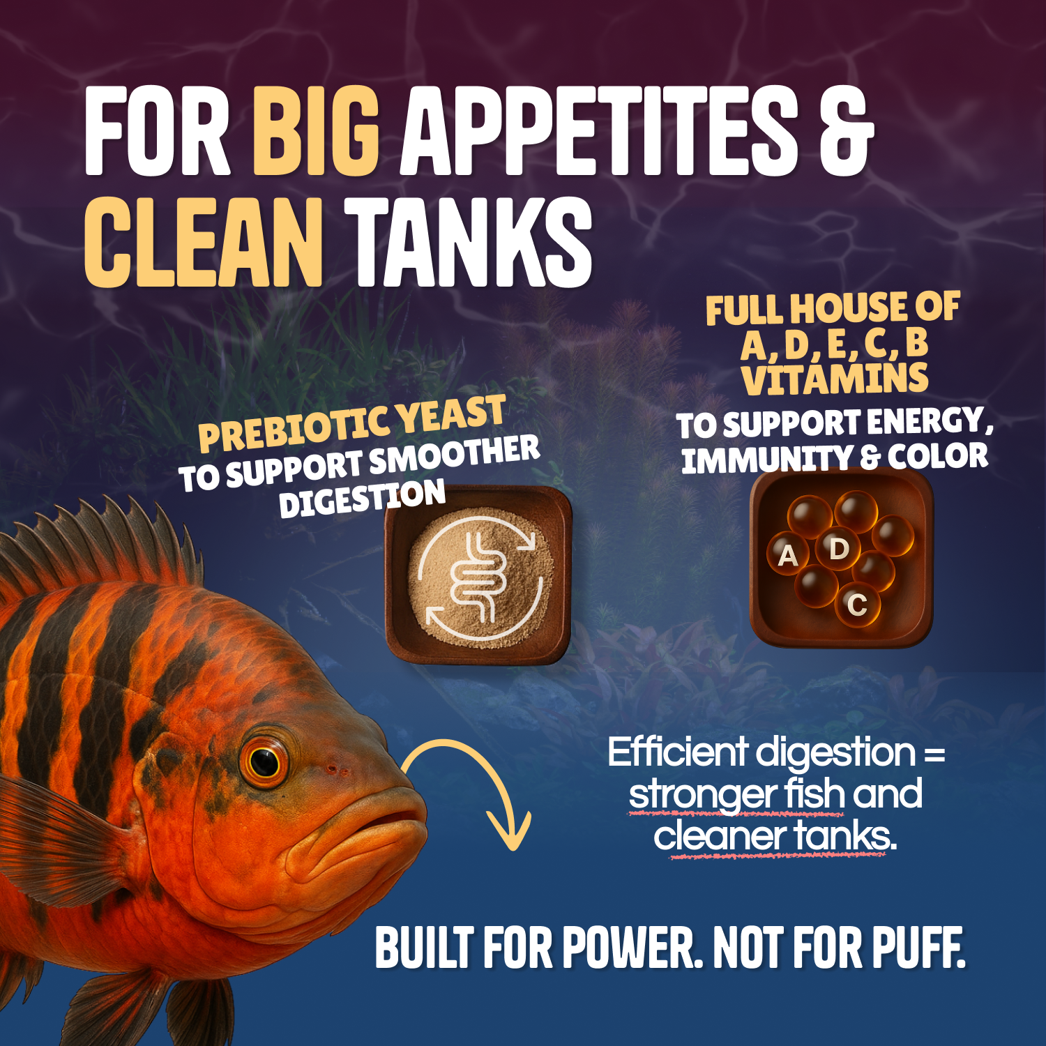 Perky Fins® Pure Predator Cichlid Fish Food Pellets