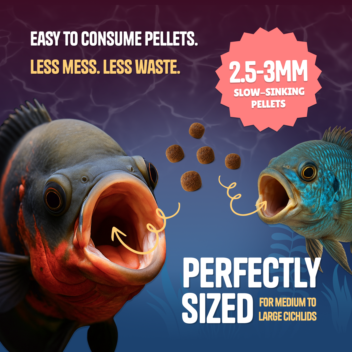 Perky Fins® Pure Predator Cichlid Fish Food Pellets