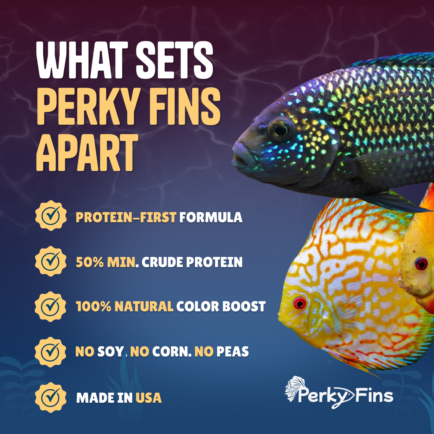 Perky Fins® Pure Predator Cichlid Fish Food Pellets